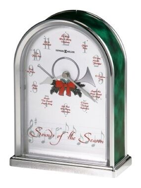Howard Miller Green 'Sounds of the Season' Holiday Mantel Clock